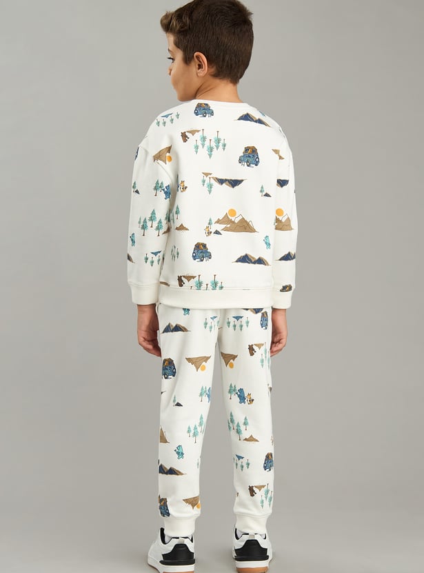 Boys Printed Sweatshirt & Joggers Set