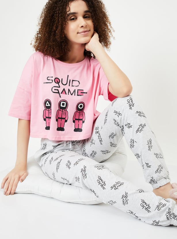 Women Squid Games Print PJ Set