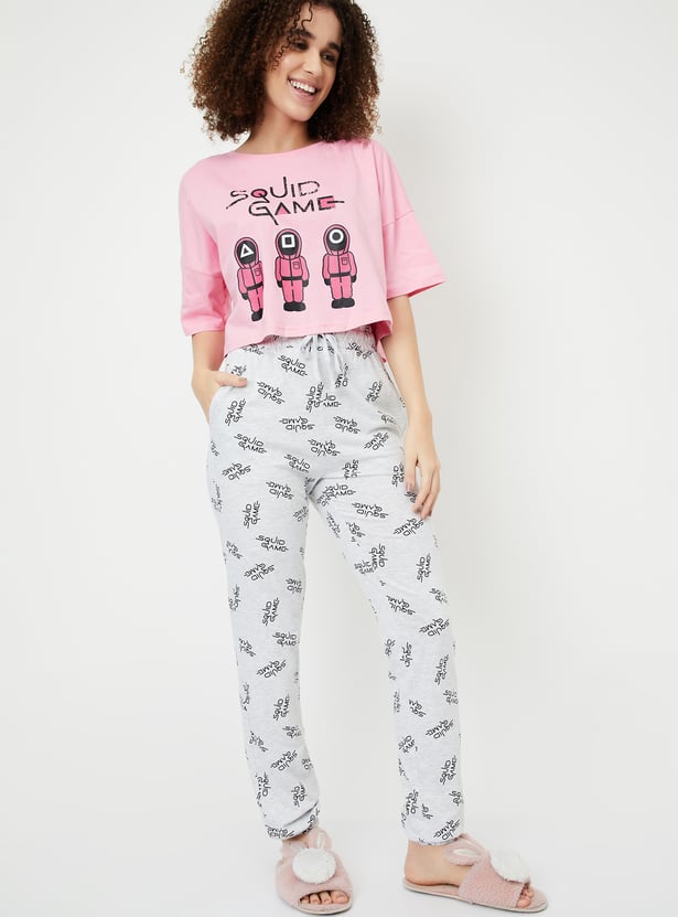 Women Squid Games Print PJ Set
