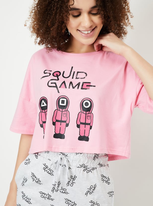 Women Squid Games Print PJ Set