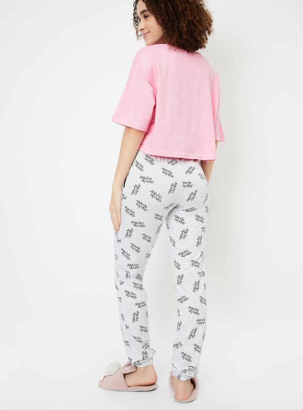Women Squid Games Print PJ Set