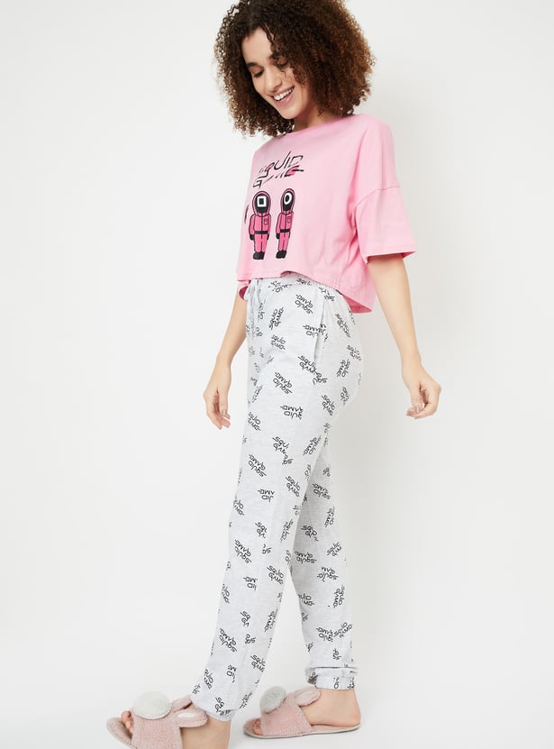 Women Squid Games Print PJ Set