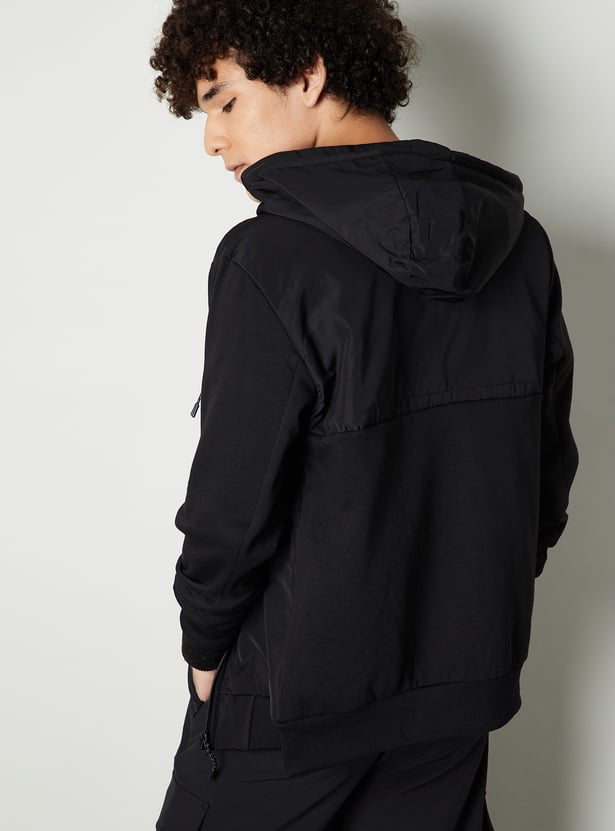 Men Solid Hooded Jacket