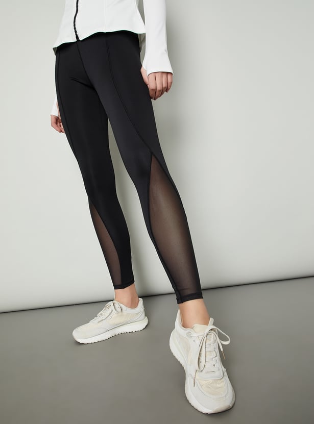 Women Mesh Panel Tights