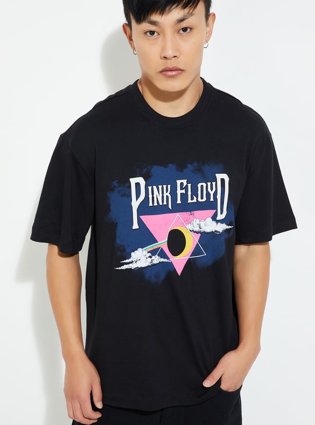 Buy URB_N Men Oversized Pink Floyd Printed T-shirt Online at