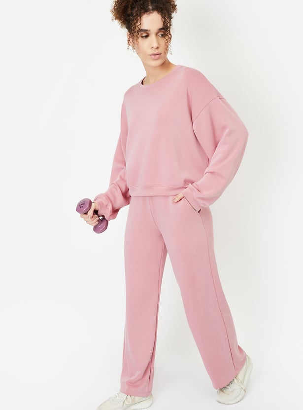 Women Boxy Fit Solid Sweatshirt