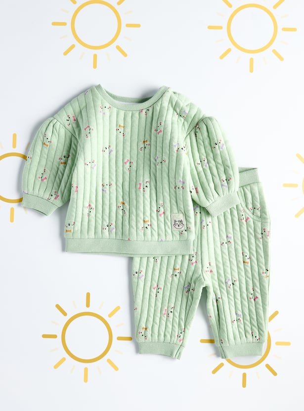 Girls Quilted Sleepwear Set