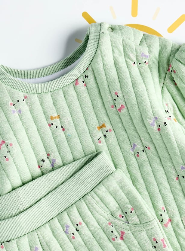 Girls Quilted Sleepwear Set