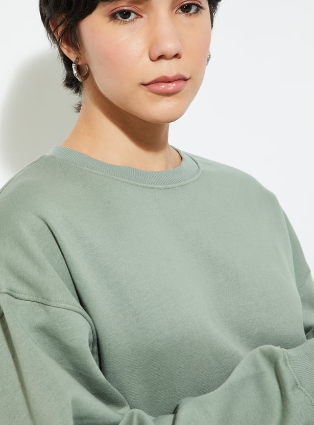 URB_N Women Solid Oversized Sweatshirt