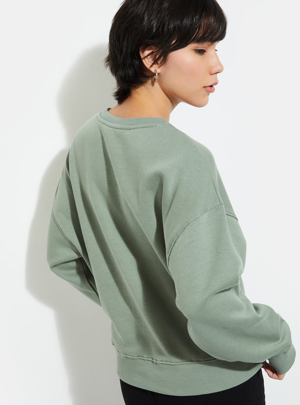 URB_N Women Solid Oversized Sweatshirt