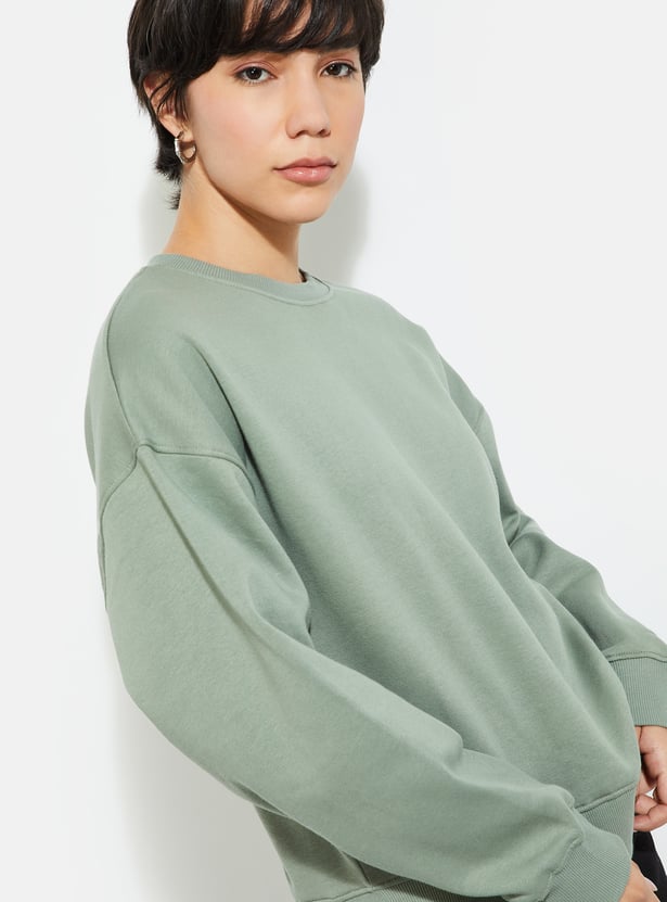 URB_N Women Solid Oversized Sweatshirt