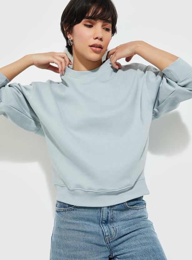 URB_N Women Solid Oversized Sweatshirt