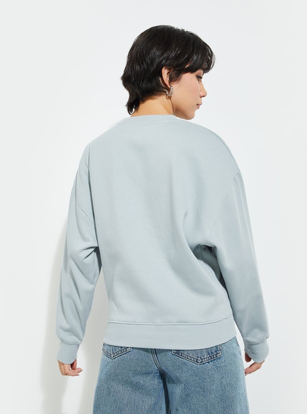 URB_N Women Solid Oversized Sweatshirt