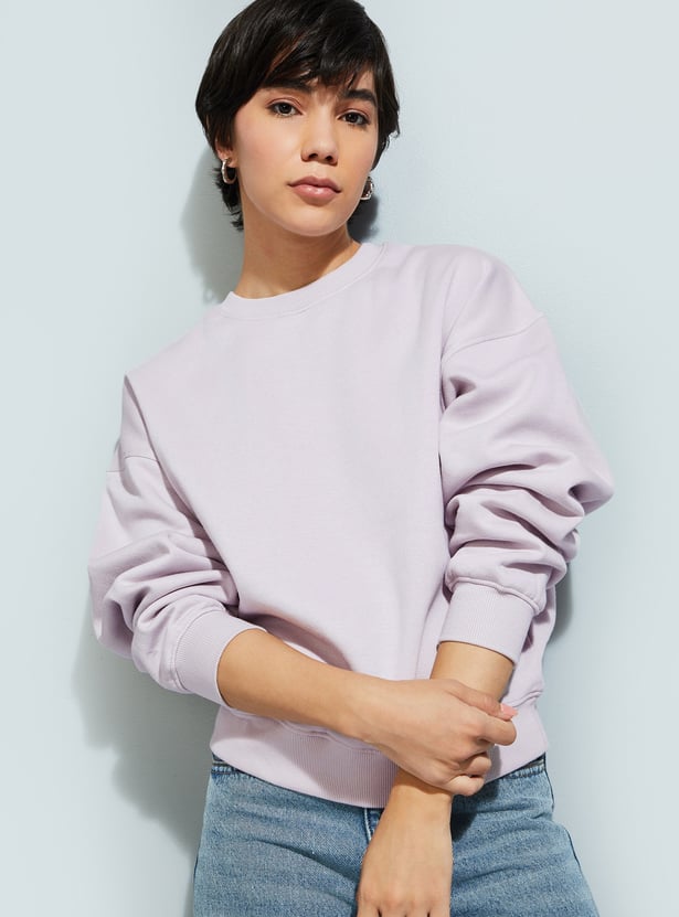 URB_N Women Oversized Solid Sweatshirt