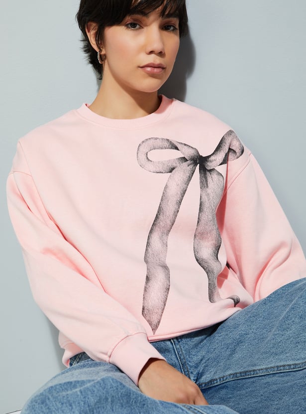 URB_N Women Oversized Printed Sweatshirt