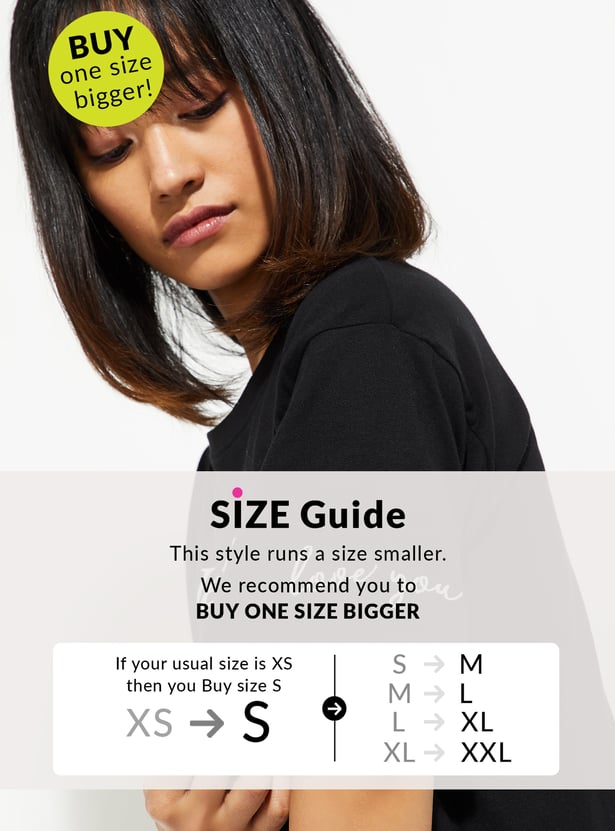 URB_N Women Relaxed Fit Typograpic Printed T-shirt
