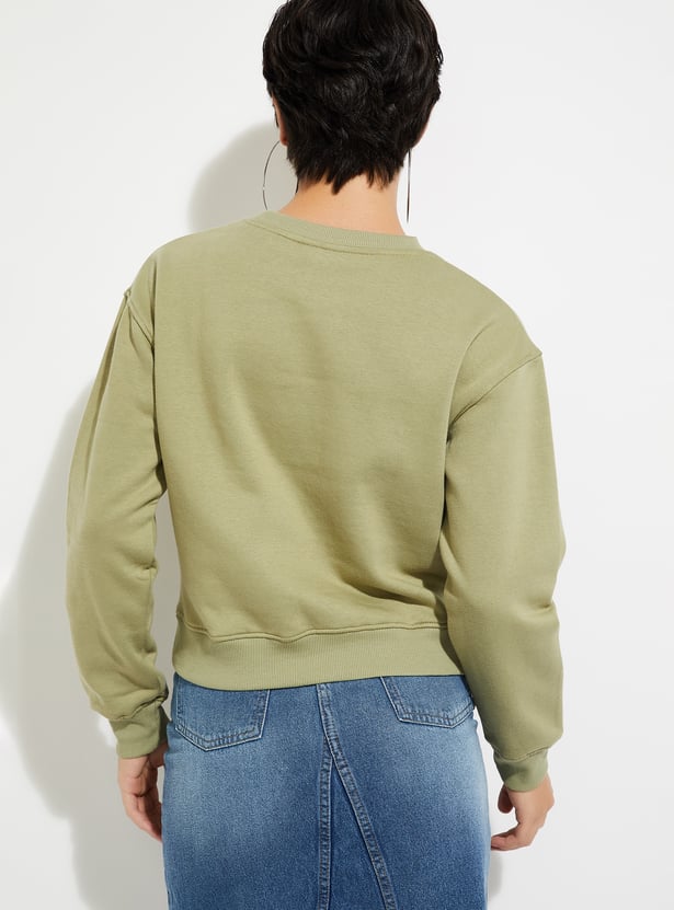 URB_N Women Solid Relaxed Fit Sweatshirt