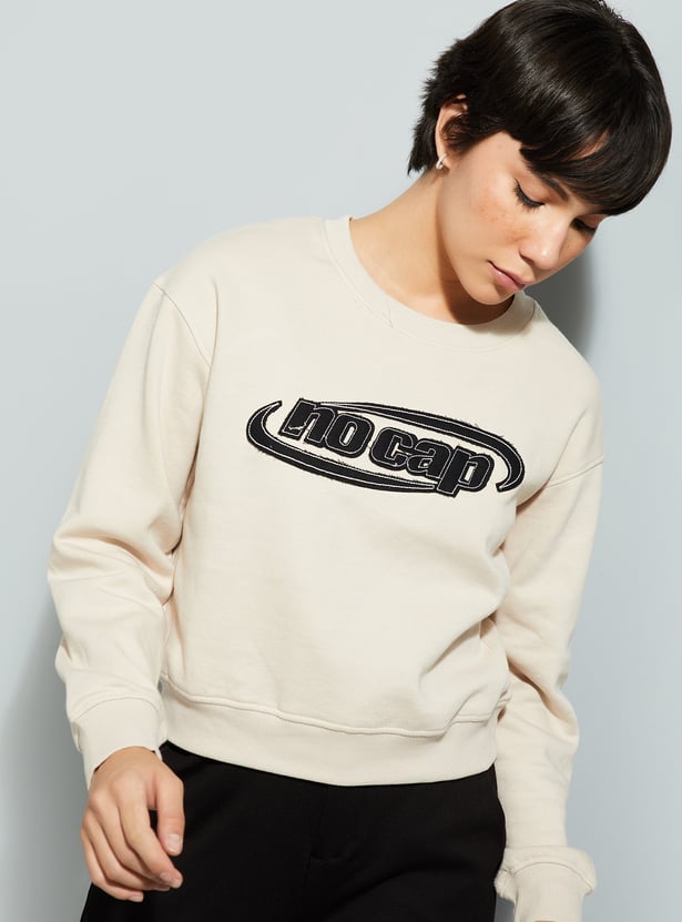 URB_N Women Relaxed Fit Applique Sweatshirt