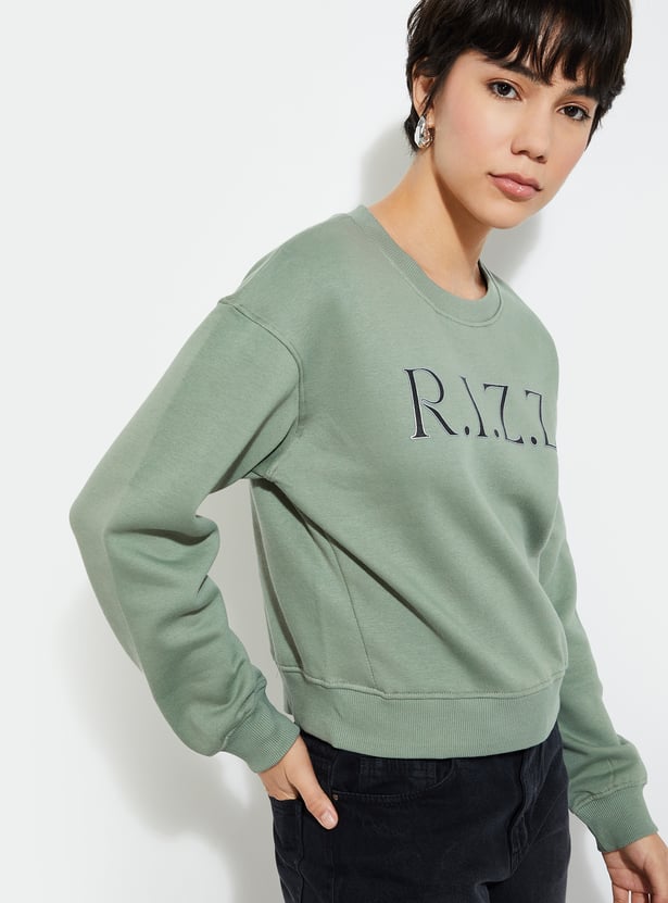 URB_N Women Printed Relaxed Fit Sweatshirt