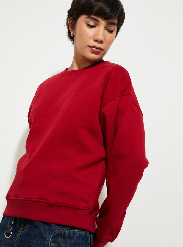 URB_N Women Solid Oversized Sweatshirt