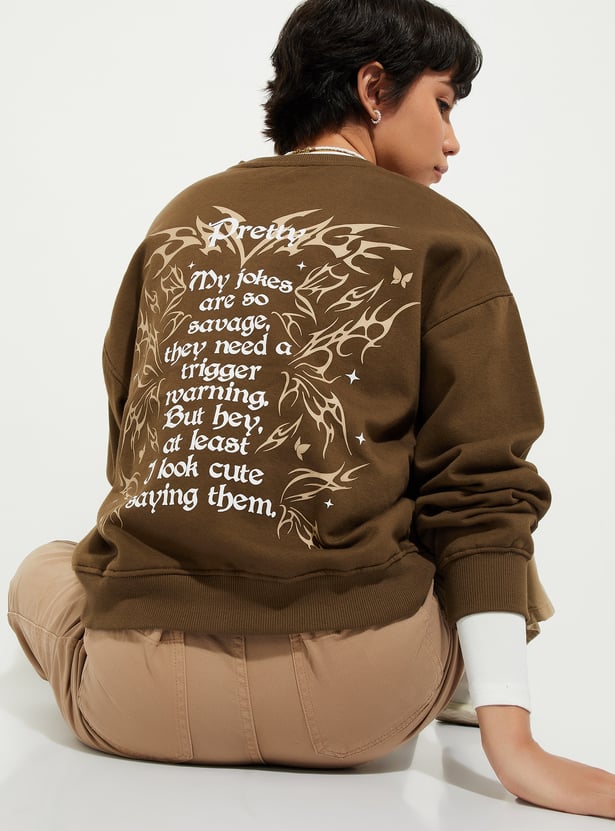 URB_N  Women Oversized Back Printed Sweatshirt