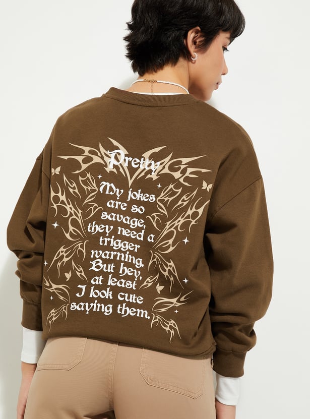 URB_N  Women Oversized Back Printed Sweatshirt