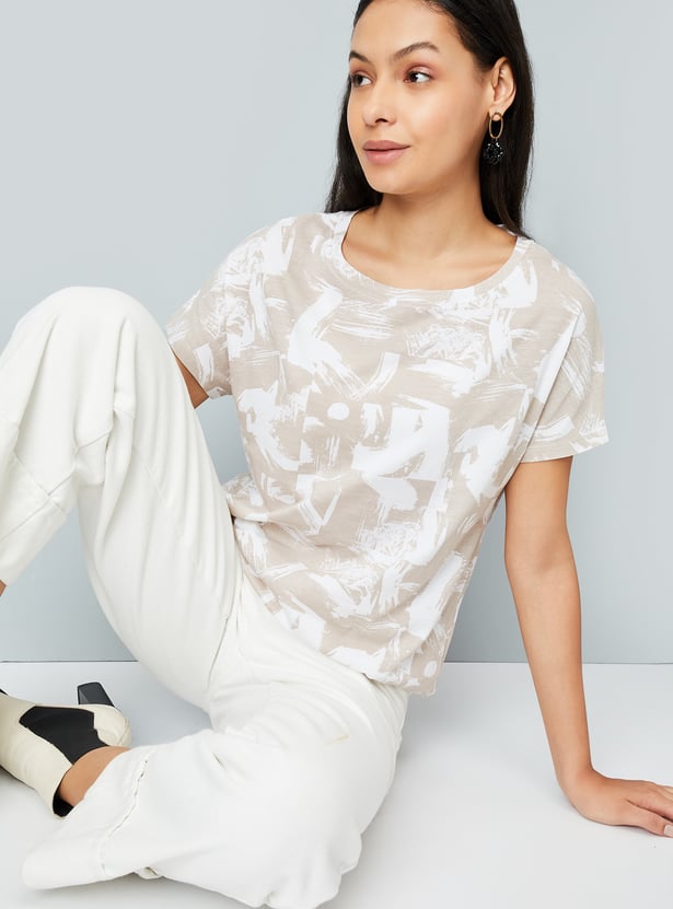 Women Abstract Printed T-shirt