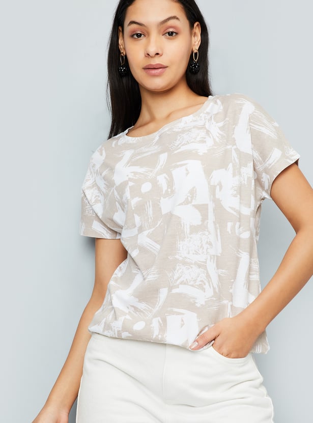 Women Abstract Printed T-shirt