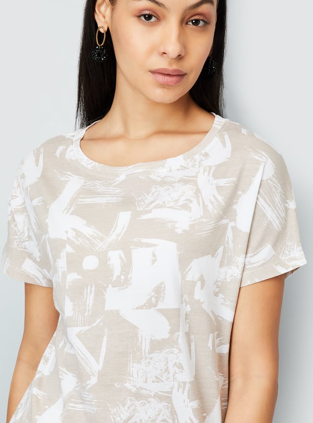 Women Abstract Printed T-shirt