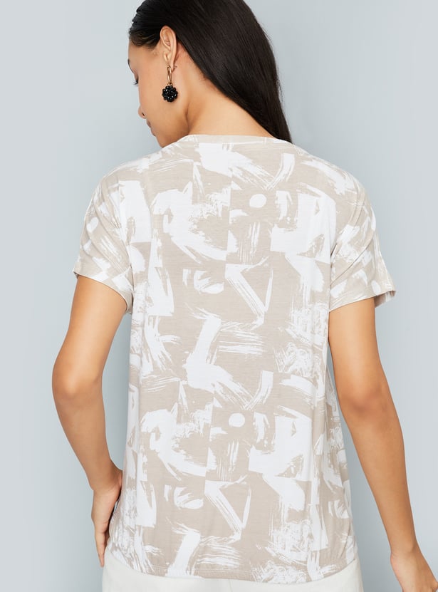 Women Abstract Printed T-shirt