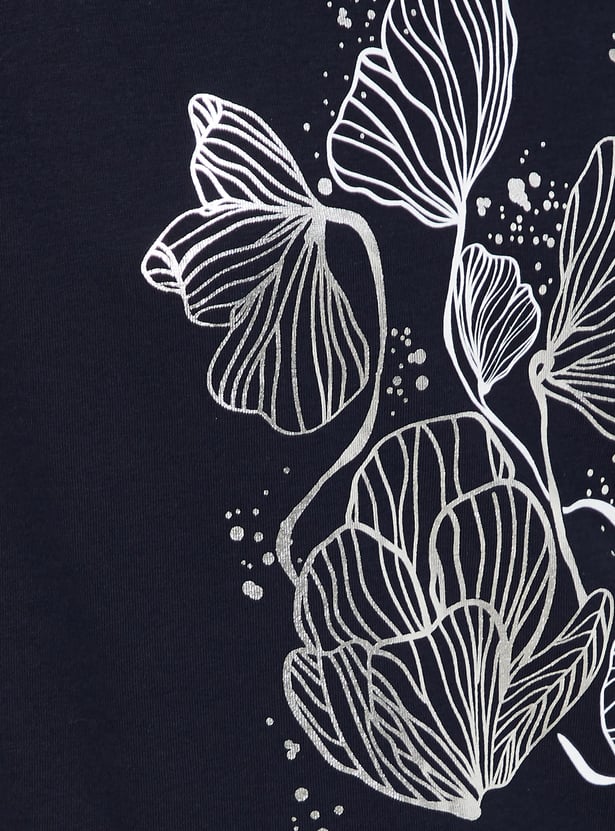 Women Metallic Printed T-shirt