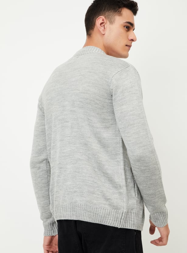 Men Knit Zip Cardigan