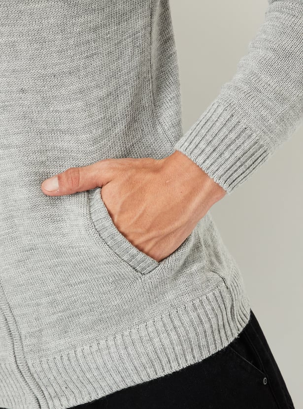 Men Knit Zip Cardigan