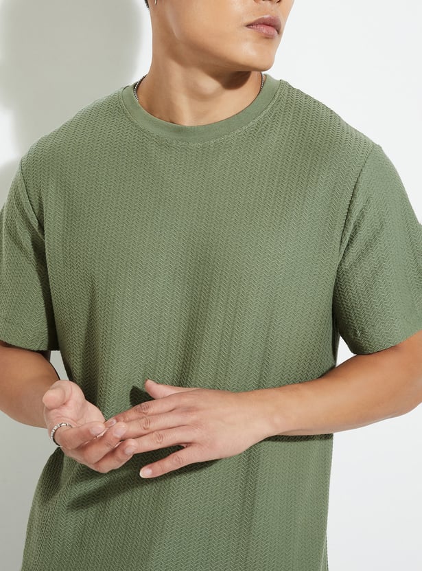 URB_N Men Oversized Textured T-shirt