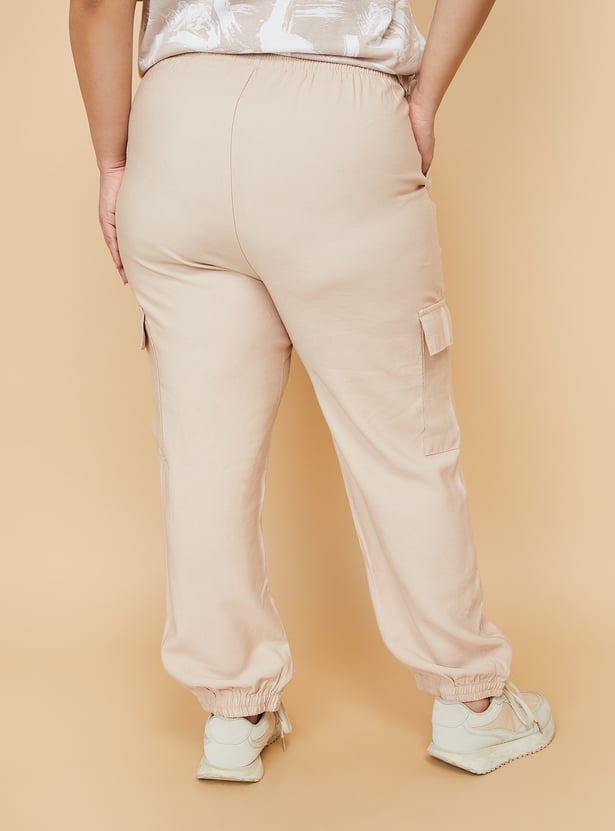 Women Solid Cargo Joggers