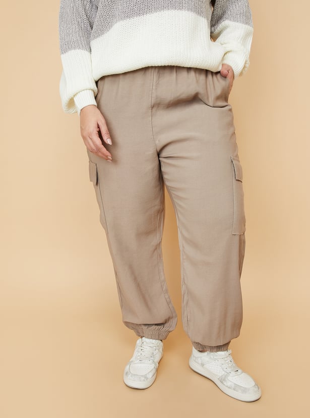 Women Solid Cargo Joggers