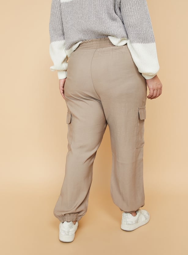 Women Solid Cargo Joggers