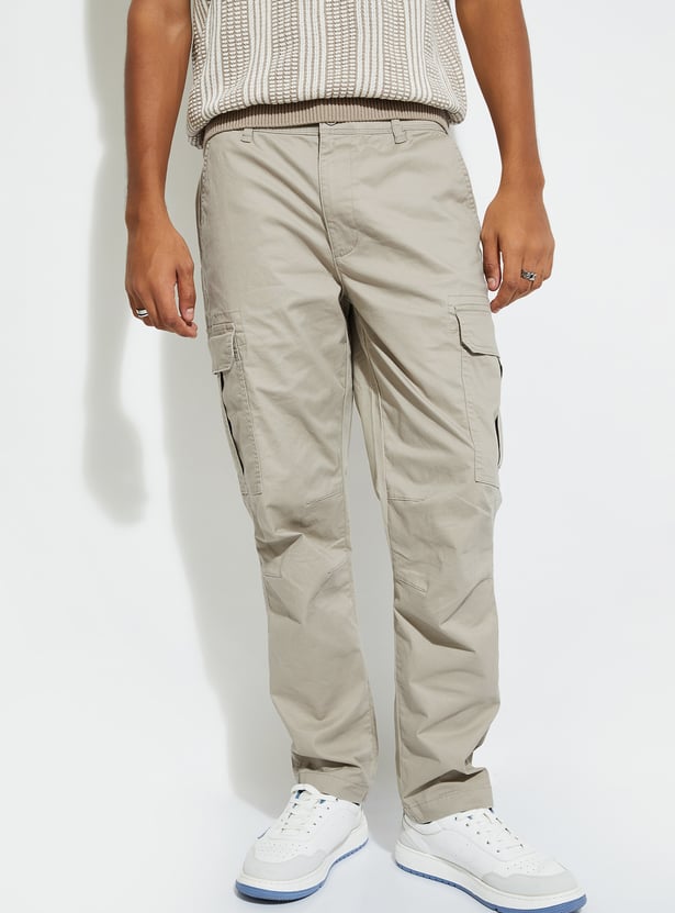 URB_N Men Relaxed Fit Solid Cargos