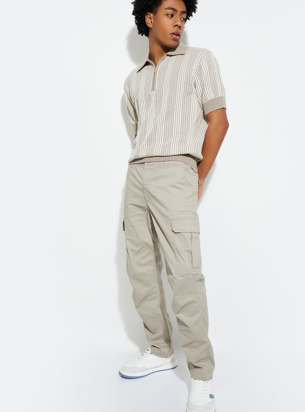 URB_N Men Relaxed Fit Solid Cargos