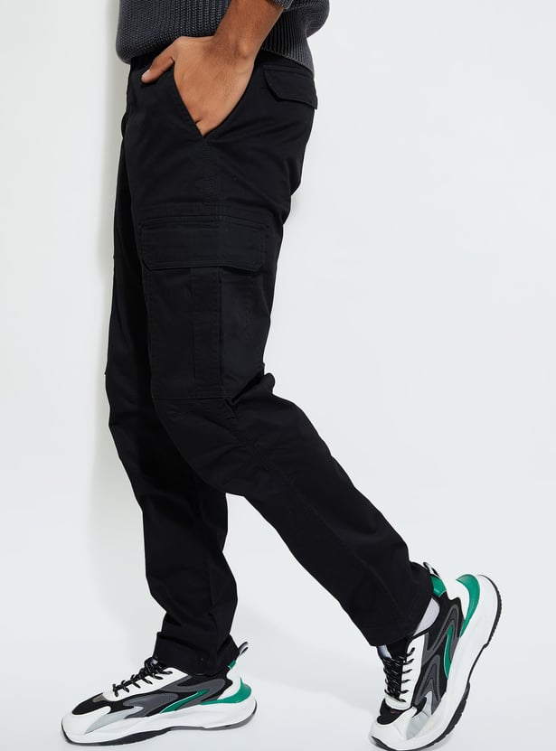 URB_N Men Relaxed Fit Solid Cargos