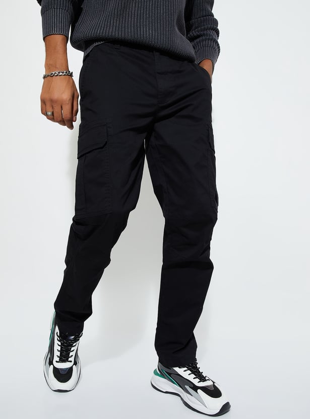 URB_N Men Relaxed Fit Solid Cargos