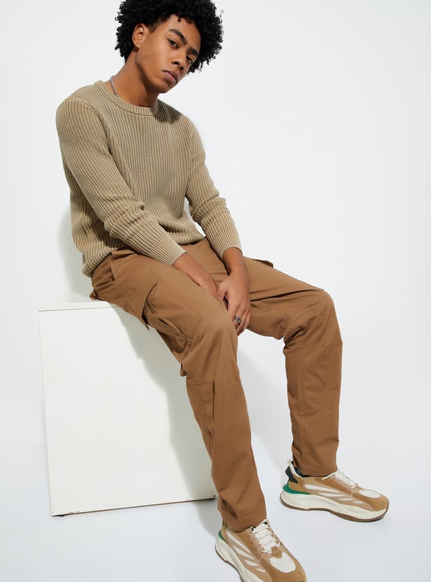 URB_N Men Relaxed Fit Solid Cargos