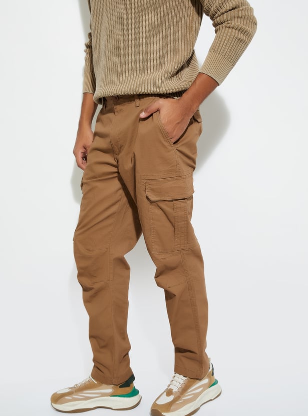 URB_N Men Relaxed Fit Solid Cargos