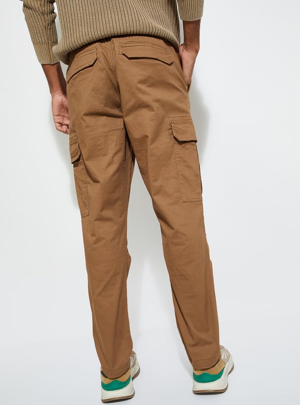 URB_N Men Relaxed Fit Solid Cargos