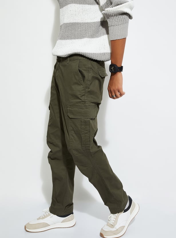 URB_N Men Relaxed Fit Solid Cargos