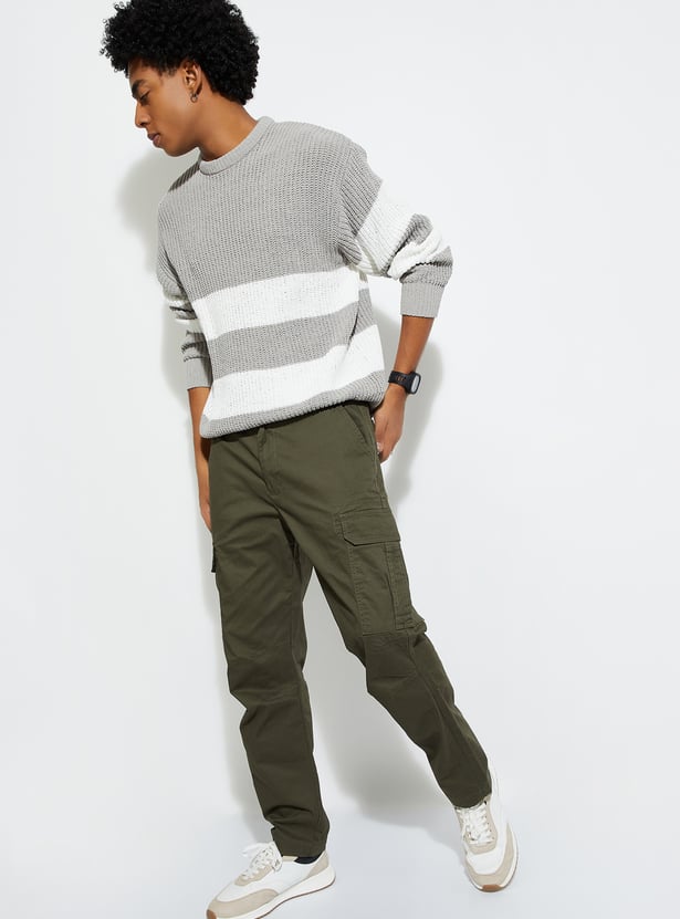 URB_N Men Relaxed Fit Solid Cargos