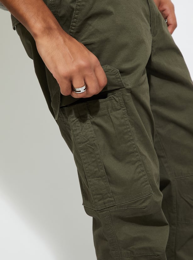 URB_N Men Relaxed Fit Solid Cargos