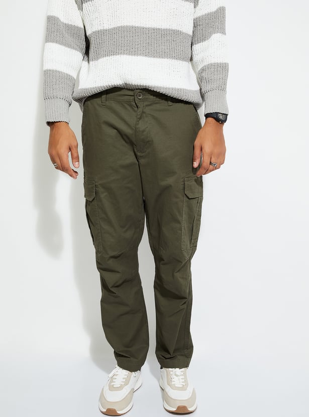 URB_N Men Relaxed Fit Solid Cargos