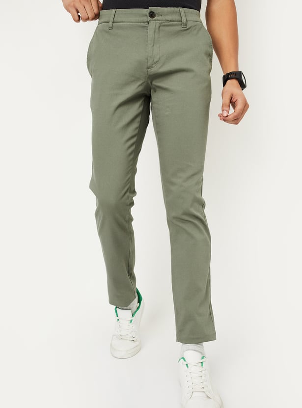 Men Solid Slim Fit Chinos