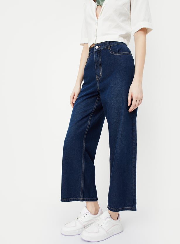 Women Straight Fit Washed Jeans